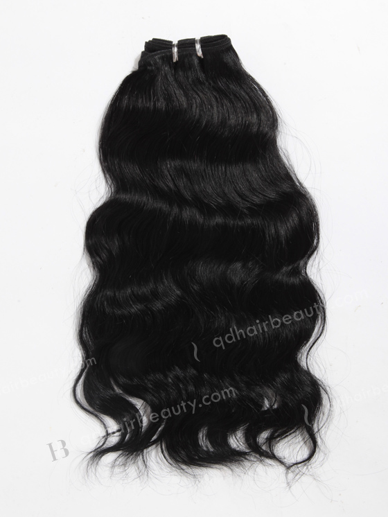 In Stock Indian Remy Hair 16" Natural Wave 1# Color Machine Weft SM-189